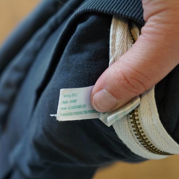 Marine Layer Full Zip Hoodie Womens Small Black Charcoal Long Sleeve Drawstring - Picture 9 of 10